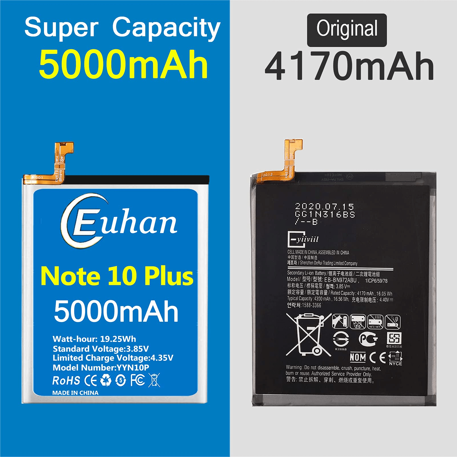 pin samsung note 10 plus bao nhiêu mah